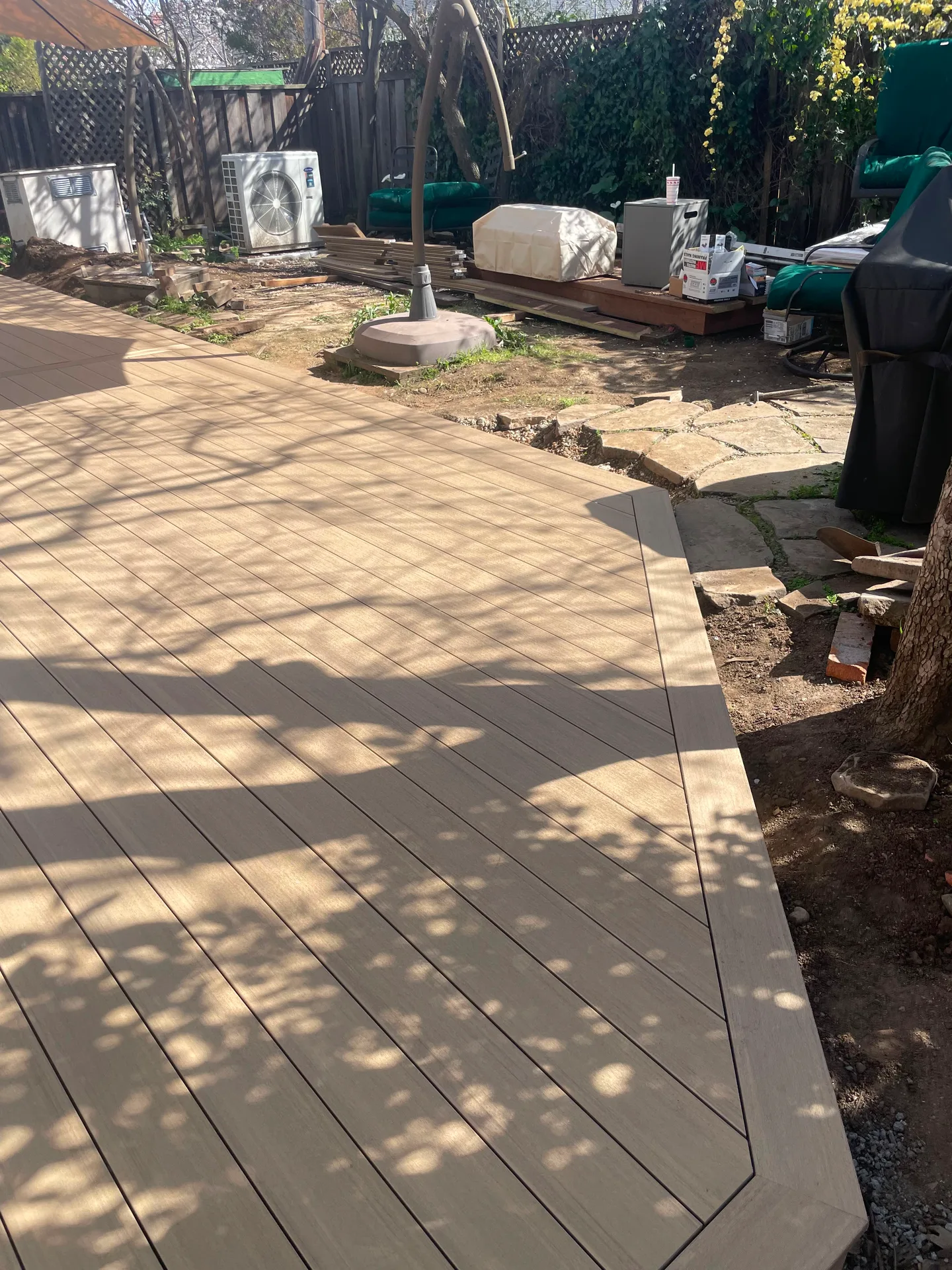 Finished composite deck corner detail