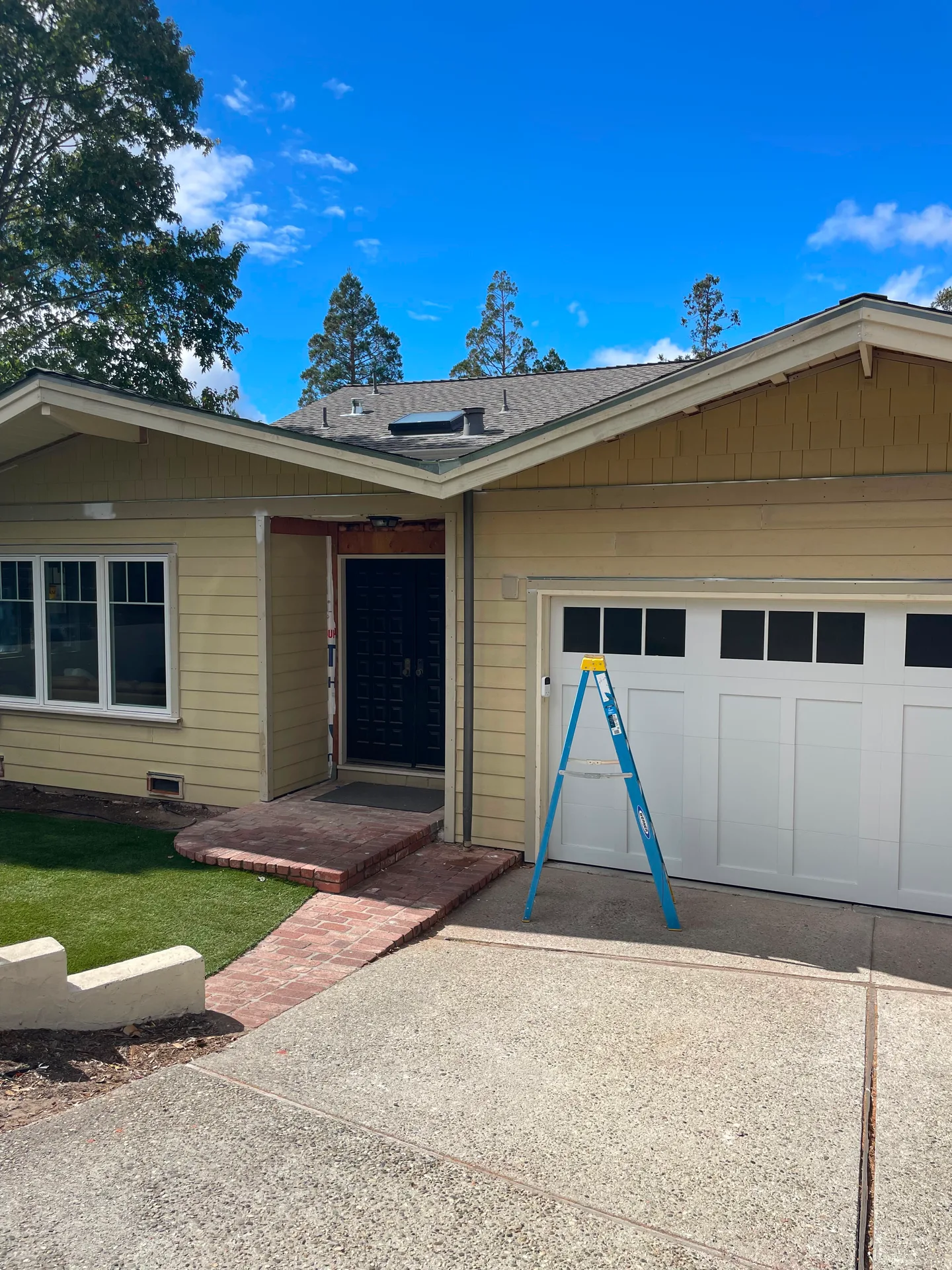 Finished exterior front door installation