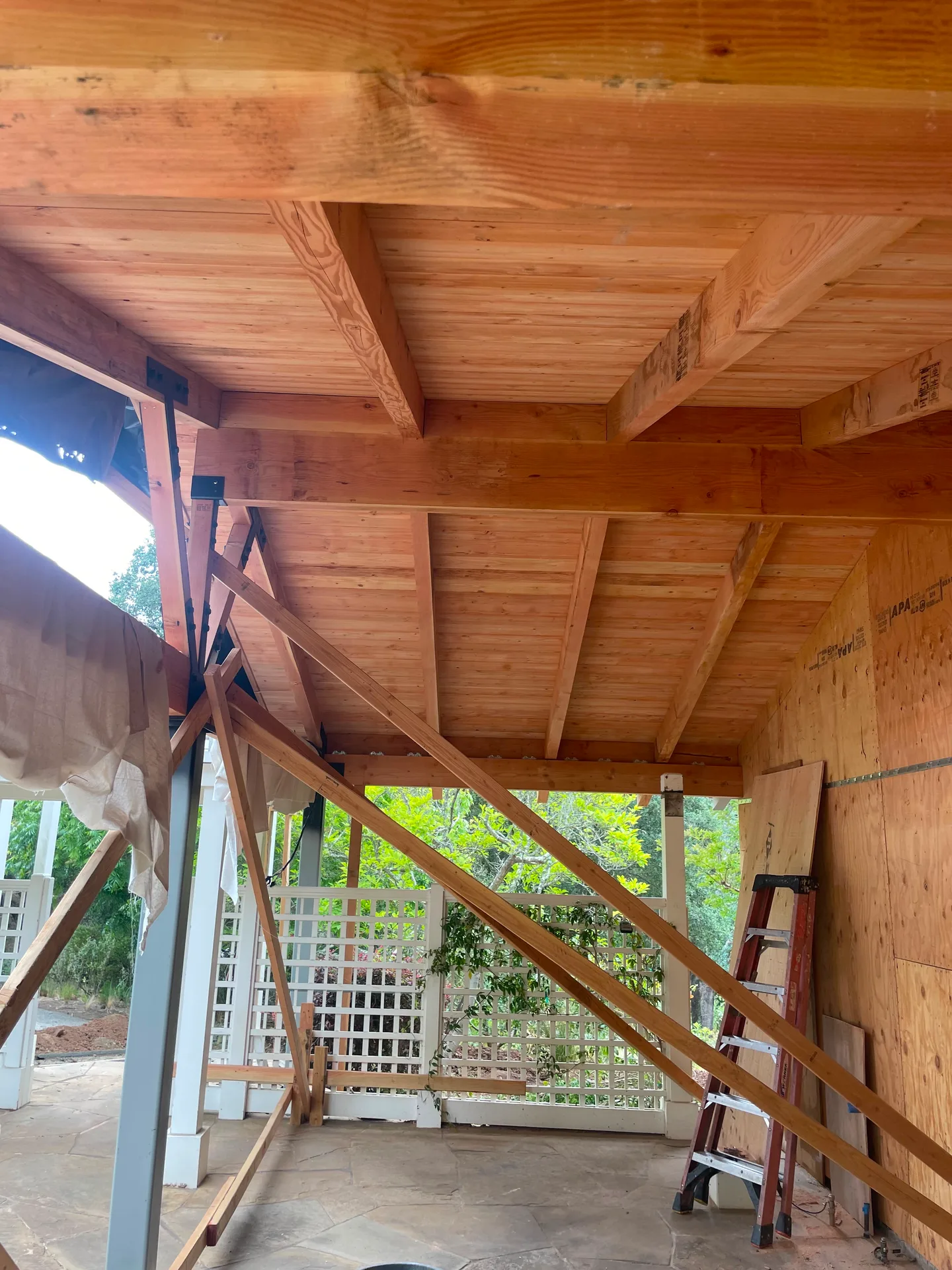 Finished patio cover underside detail